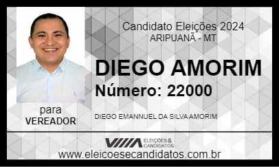 Candidato DIEGO AMORIM 2024 - ARIPUANÃ - Eleições