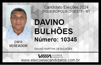 Candidato DAVINO BULHÕES 2024 - FIGUEIRÓPOLIS D\OESTE - Eleições