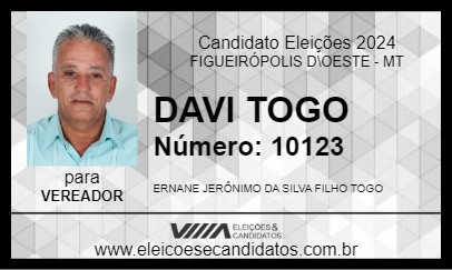 Candidato DAVI TOGO 2024 - FIGUEIRÓPOLIS D\OESTE - Eleições