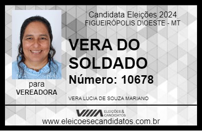 Candidato VERA DO SOLDADO 2024 - FIGUEIRÓPOLIS D\OESTE - Eleições