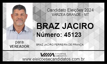 Candidato BRAZ JACIRO 2024 - VÁRZEA GRANDE - Eleições