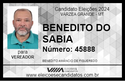 Candidato BENEDITO DO SABIA 2024 - VÁRZEA GRANDE - Eleições