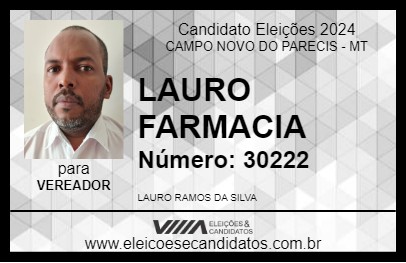 Candidato LAURO FARMACIA 2024 - CAMPO NOVO DO PARECIS - Eleições