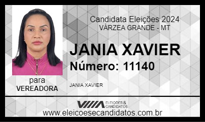 Candidato JANIA XAVIER 2024 - VÁRZEA GRANDE - Eleições