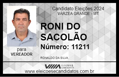 Candidato RONI DO SACOLÃO 2024 - VÁRZEA GRANDE - Eleições