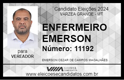 Candidato ENFERMEIRO EMERSON 2024 - VÁRZEA GRANDE - Eleições