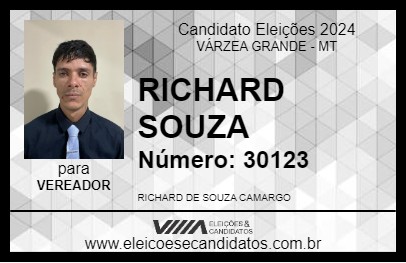 Candidato RICHARD SOUZA 2024 - VÁRZEA GRANDE - Eleições