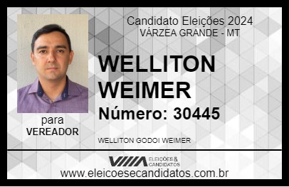 Candidato WELLITON WEIMER 2024 - VÁRZEA GRANDE - Eleições