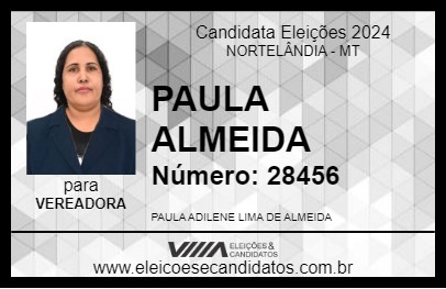 Candidato PAULA ALMEIDA 2024 - NORTELÂNDIA - Eleições