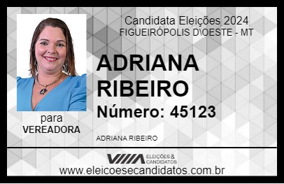 Candidato ADRIANA RIBEIRO 2024 - FIGUEIRÓPOLIS D\OESTE - Eleições