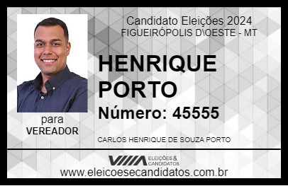 Candidato HENRIQUE PORTO 2024 - FIGUEIRÓPOLIS D\OESTE - Eleições