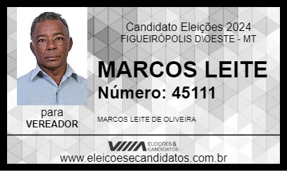 Candidato MARCOS LEITE 2024 - FIGUEIRÓPOLIS D\OESTE - Eleições