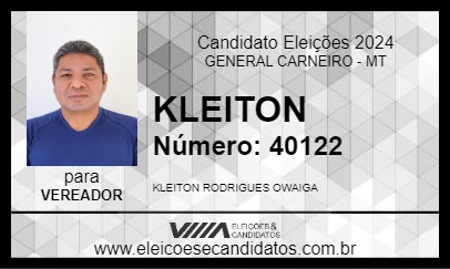 Candidato KLEITON 2024 - GENERAL CARNEIRO - Eleições