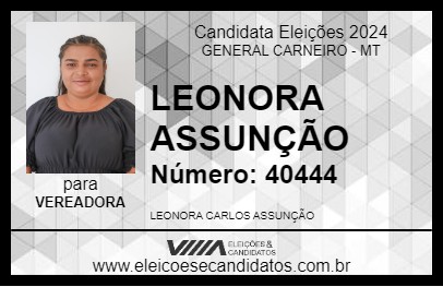 Candidato LEONORA ASSUNÇÃO 2024 - GENERAL CARNEIRO - Eleições