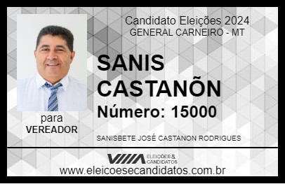 Candidato SANIS CASTANÕN 2024 - GENERAL CARNEIRO - Eleições