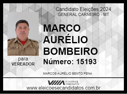 Candidato MARCO AURÉLIO BOMBEIRO 2024 - GENERAL CARNEIRO - Eleições