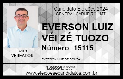 Candidato EVERSON LUIZ VÉI ZÉ TUOZO 2024 - GENERAL CARNEIRO - Eleições