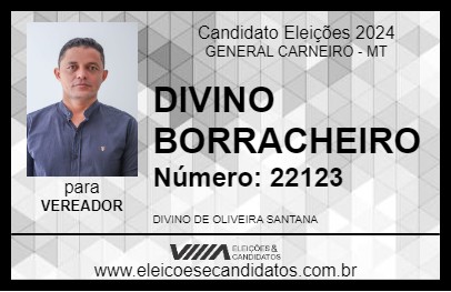 Candidato DIVINO BORRACHEIRO 2024 - GENERAL CARNEIRO - Eleições