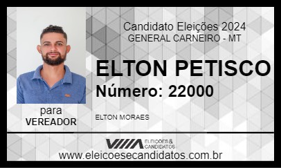 Candidato ELTON PETISCO 2024 - GENERAL CARNEIRO - Eleições