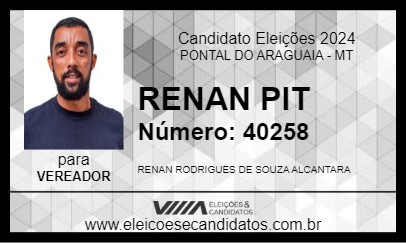 Candidato RENAN PIT 2024 - PONTAL DO ARAGUAIA - Eleições