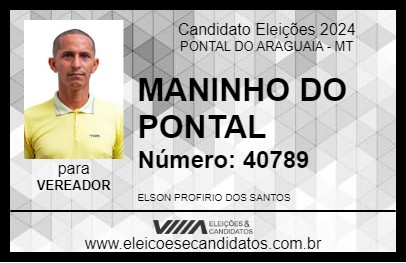 Candidato MANINHO DO PONTAL 2024 - PONTAL DO ARAGUAIA - Eleições