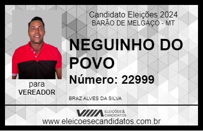 Candidato NEGUINHO DO POVO 2024 - BARÃO DE MELGAÇO - Eleições