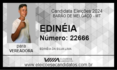 Candidato EDINÉIA 2024 - BARÃO DE MELGAÇO - Eleições