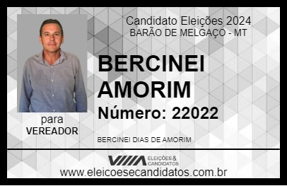 Candidato BERCINEI AMORIM 2024 - BARÃO DE MELGAÇO - Eleições