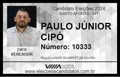 Candidato PAULO JÚNIOR CIPÓ 2024 - SANTO AFONSO - Eleições