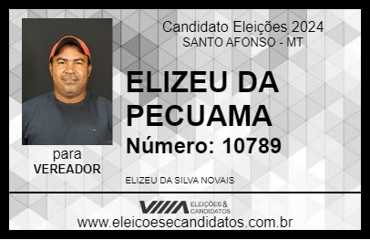 Candidato ELIZEU DA PECUAMA 2024 - SANTO AFONSO - Eleições