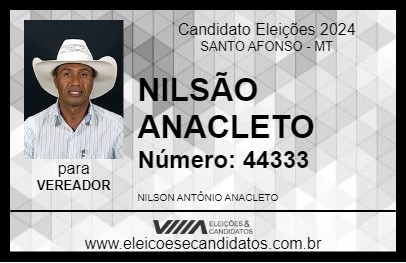 Candidato NILSÃO ANACLETO 2024 - SANTO AFONSO - Eleições