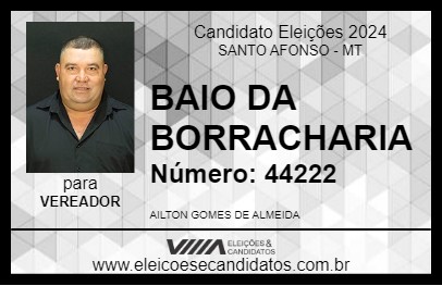 Candidato BAIO DA BORRACHARIA 2024 - SANTO AFONSO - Eleições