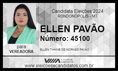 Candidato ELLEN PAVÃO 2024 - RONDONÓPOLIS - Eleições