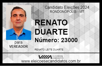 Candidato RENATO DUARTE 2024 - RONDONÓPOLIS - Eleições