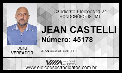 Candidato JEAN CASTELLI 2024 - RONDONÓPOLIS - Eleições