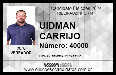 Candidato UIDMAN CARRIJO 2024 - RIBEIRÃOZINHO - Eleições