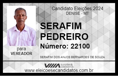 Candidato SERAFIM PEDREIRO 2024 - DENISE - Eleições