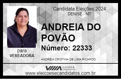 Candidato ANDREIA DO POVÃO 2024 - DENISE - Eleições