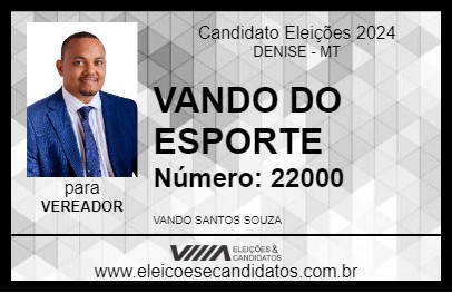 Candidato VANDO DO ESPORTE 2024 - DENISE - Eleições