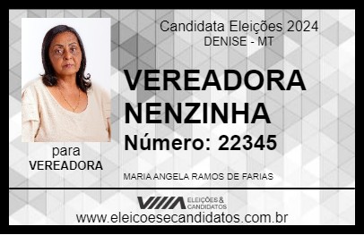 Candidato VEREADORA NENZINHA 2024 - DENISE - Eleições