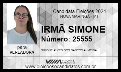 Candidato IRMÃ SIMONE 2024 - NOVA MARINGÁ - Eleições