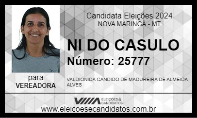 Candidato NI DO CASULO 2024 - NOVA MARINGÁ - Eleições