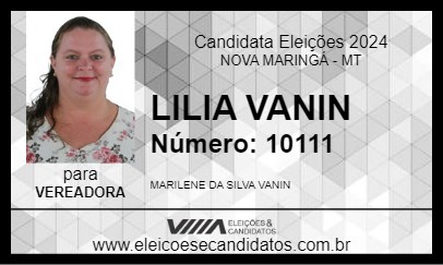 Candidato LILIA VANIN 2024 - NOVA MARINGÁ - Eleições