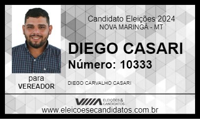 Candidato DIEGO CASARI 2024 - NOVA MARINGÁ - Eleições