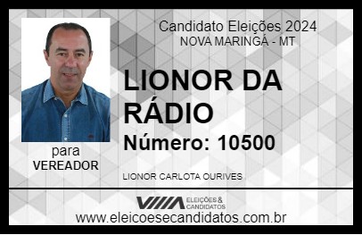 Candidato LIONOR DA RÁDIO 2024 - NOVA MARINGÁ - Eleições