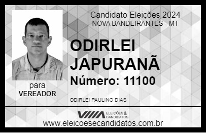 Candidato ODIRLEI JAPURANÃ 2024 - NOVA BANDEIRANTES - Eleições