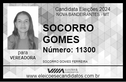 Candidato SOCORRO GOMES 2024 - NOVA BANDEIRANTES - Eleições