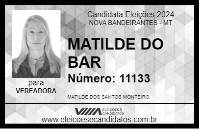 Candidato MATILDE DO  BAR 2024 - NOVA BANDEIRANTES - Eleições