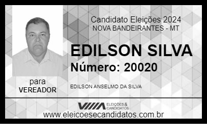 Candidato EDILSON SILVA 2024 - NOVA BANDEIRANTES - Eleições