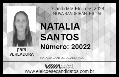 Candidato NATALIA SANTOS 2024 - NOVA BANDEIRANTES - Eleições